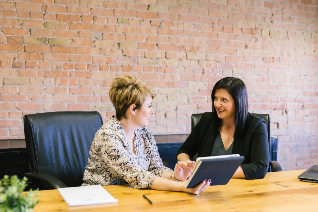 two women in a sales meeting